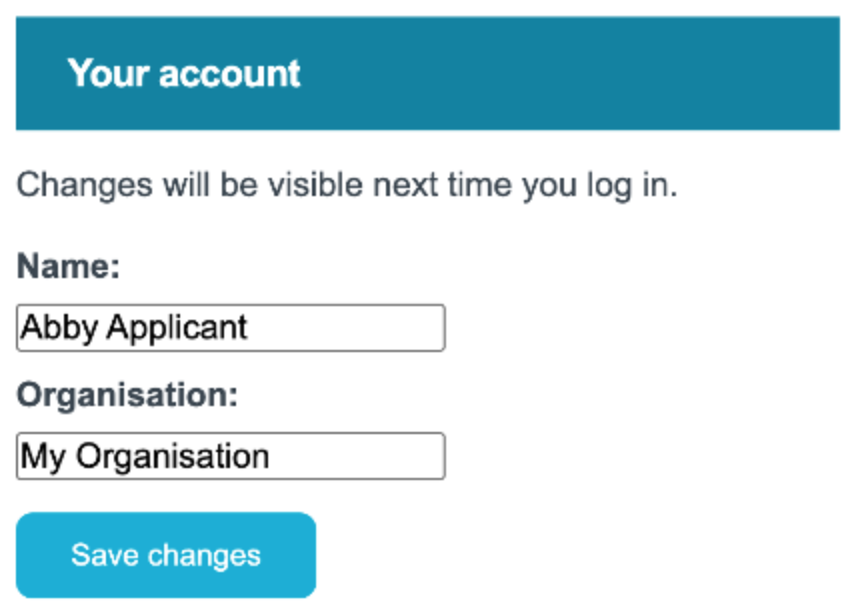 A screenshot of the Edit Details page, focused on the Your account section.